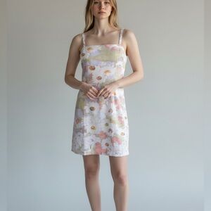 Urban Outfitters Floral Satin Slip MIDI Dress Size Large